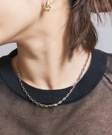 메탈 스마트 체인 목걸이 실버