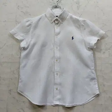 새상품급 현행 택 랄프 로렌 린넨 퍼프 슬리브 셔츠 L 화이트