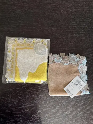긴자와 레이스 타월 손수건 2장 세트 미사용 새상품