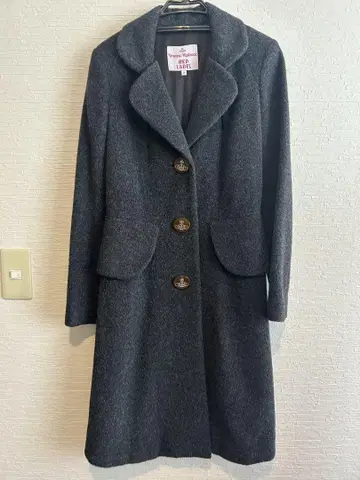 다크 그레이 롱 코트 울 혼방