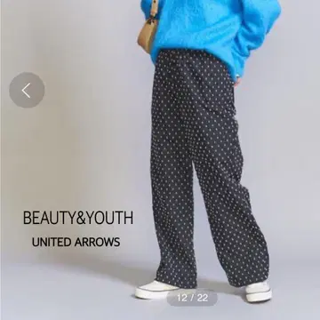 뷰티 앤 유스 나일론 블렌드 도트 자카드