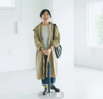 KURASHI & Trips 베이지 레인코트 M 사이즈