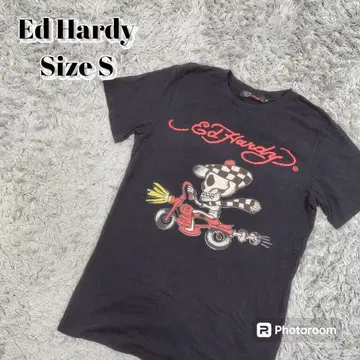 Ed Hardy 반팔 티셔츠 티셔츠 스컬 프린트 에드하디