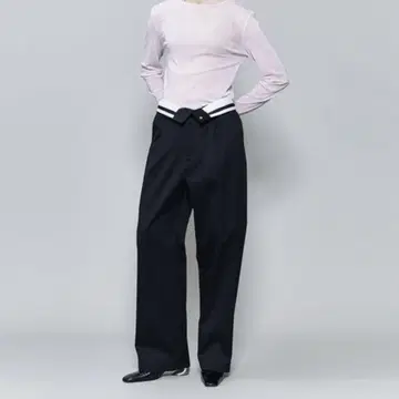 <6 (ROKU)> 코튼 치노 팬츠 블랙