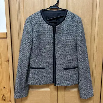 COMME CA ISM 노카라 자켓 사이즈 7 그레이 계열