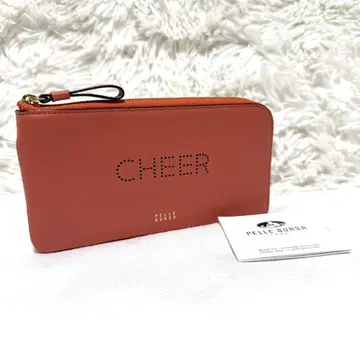 컨디션 최상 페레보르사 L자 지퍼 장지갑 펀칭 CHEER 천연 가죽