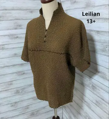 Leilian 레리안 래글런 슬리브 셔츠 브라운 13+