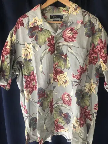 90년대 Ralph Lauren 코튼 알로하 오픈 카라 셔츠