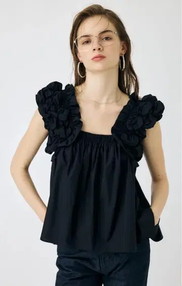 moussy SHOULDER FRILLS 상의