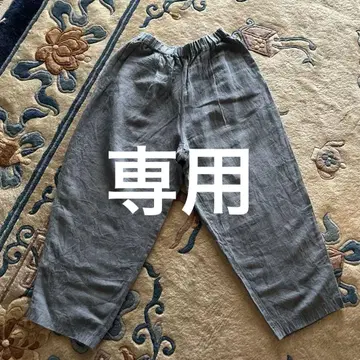 바바구리 코튼 린넨 꽃 자수 벌룬 팬츠