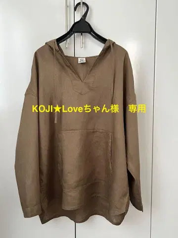 RNA 린넨 100% 후드 부착 후드티 M 사이즈 브라운