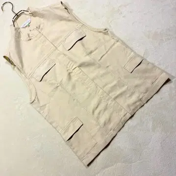 심플 라이프 마 혼방 집업 베스트 멀티 포켓 베이지 M 여성용