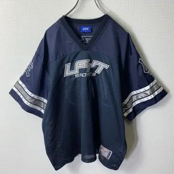 Lafayette 게임 셔츠 풋볼 자수 로고 리플렉트 네이비