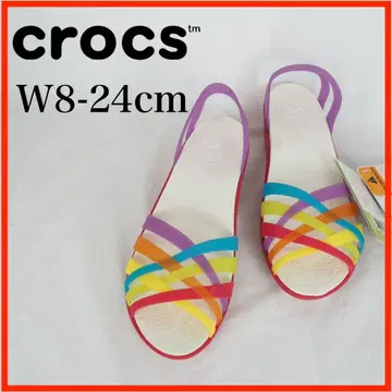 크록스*새상품*컬러풀 스트랩 샌들*W8-24cm*O4503
