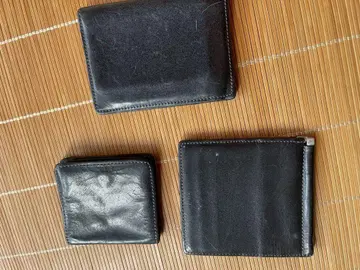 가죽 블랙 머니 클립 외부 3개 세트