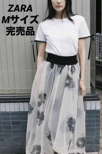 ZARA ZW COLLECTION 프린트 패턴 오간자 원피스 M 사이즈