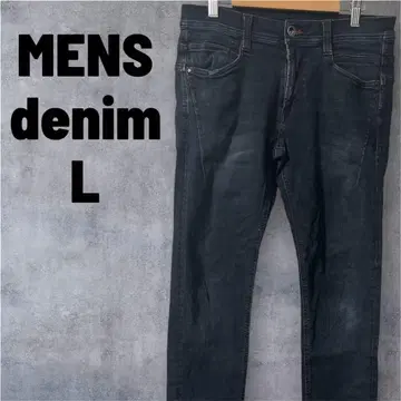 남성 L 다크 블루 슬림 핏 데님 팬츠