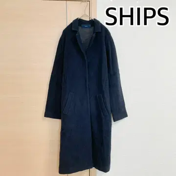 쉽스 SHIPS 코트 체스터 울 무지 네이비 네이비