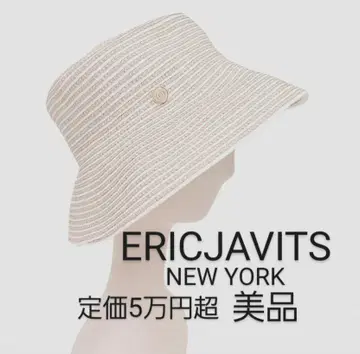 ERICJAVITS NewYork 밀짚모자 미사용 고급 베이지
