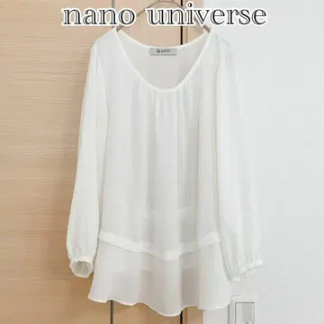 나노 유니버스 nano universe 긴팔 블라우스 화이트 시어