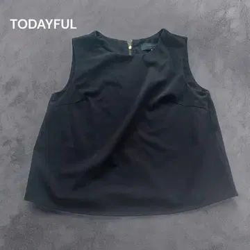 TODAYFUL 백 지퍼 슬리브리스 숏 탑 투데이풀 블랙