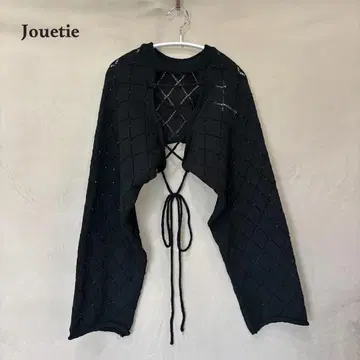 Jouetie 쥬에티 2way 레이스업 크롭 니트 블랙