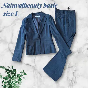 Naturalbeauty basic 팬츠 셋업 L 그레이 스트라이프