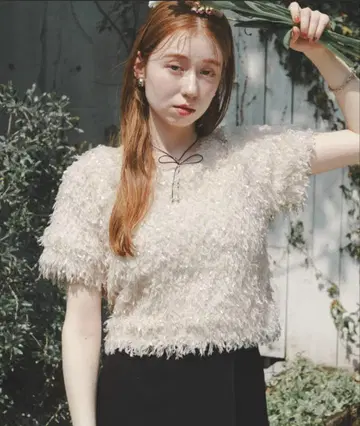 hinari 페더 얀 반팔 풀오버 아이보리