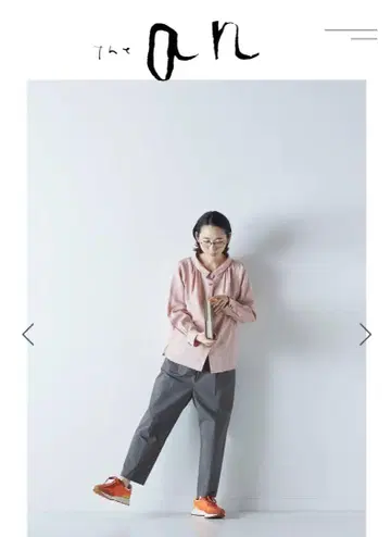 아틀리에 나루세 린넨 스탠드 오프 칼라 블라우스 살몬 핑크