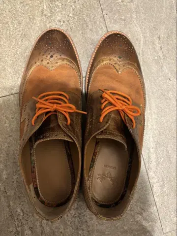 ZARA 브라운 가죽 윙 칩 신발 사이즈 42 27.5cm 상당
