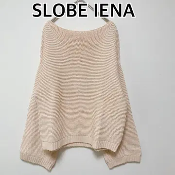슬로브 이에나 SLOBE 니트 스웨터 보트넥 긴팔 베이지