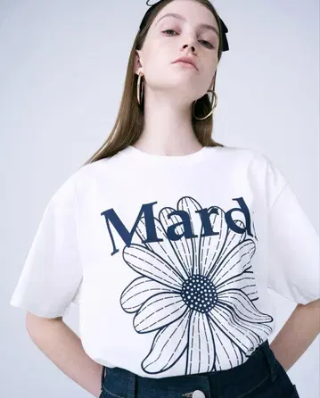 mardi mercredi 마르디메크르디 티셔츠 상의 화이트 네이비