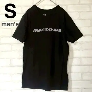 ARMANI EXCHANGE 블랙 로고 티셔츠 남성용 S