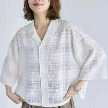 레이스 체크 셔츠