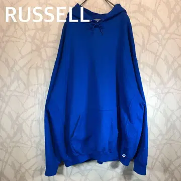 러셀 4L RUSSELL 파랑 후드 부착 오버 사이즈 후드티 N
