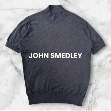 JOHN SMEDLEY 반팔 니트 썸머 니트 모크넥 그레이