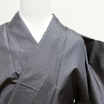 코몬, 얇은 명주, 도트, 그레이, 기모노, 008k