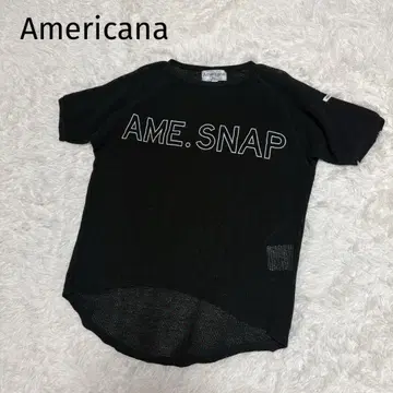 아메리카나 AME.SNAP 블랙 티셔츠 반팔 메쉬