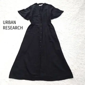 어반 리서치 린넨 블렌드 플레어 슬리브 가운 롱 원피스