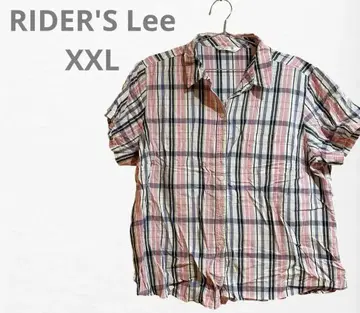 RIDER'S Lee 체크 무늬 반팔 셔츠 XXL 여성용 남성용