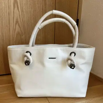 MOUSSY 마우지 로프 백 핸드백 가죽 화이트 화이트