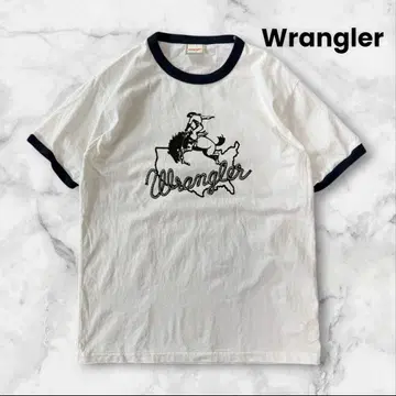 미사용 새상품 Wrangler 링거 티셔츠 화이트 블랙 랭글러