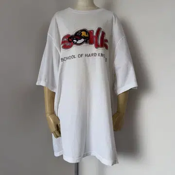 90s SCHOOL OF HARD KNOCKS 양면 로고 티셔츠 XL