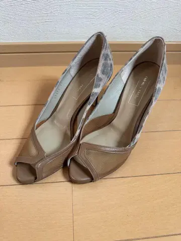 오픈토 하이힐 브라운/레오파드