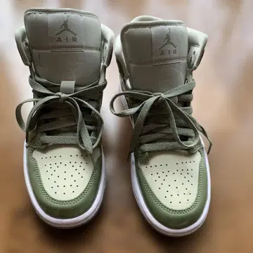 Air Jordan 하이컷 스니커즈 올리브 그린 23cm