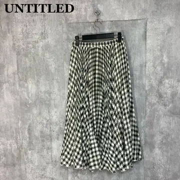 UNTITLED 깅엄 체크 플리츠 스커트 0