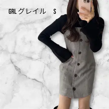 GRL 그레이 버튼 슬리브리스 원피스 S