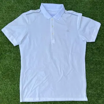 세인트 앤드루스 화이트 피케 셔츠 로고 자수