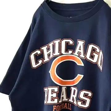 NFL 시카고 베어스 풋볼 티셔츠 L 네이비 네이비 컬러 구제 의류