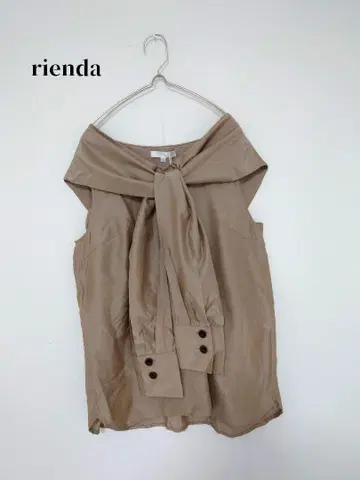 rienda 리엔다 슬리브리스 탑 보타이 스타일 블라우스